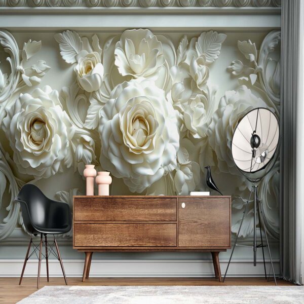 Custom floral wallpaper in Saudi Arabia by Centric – 3D flower wall art